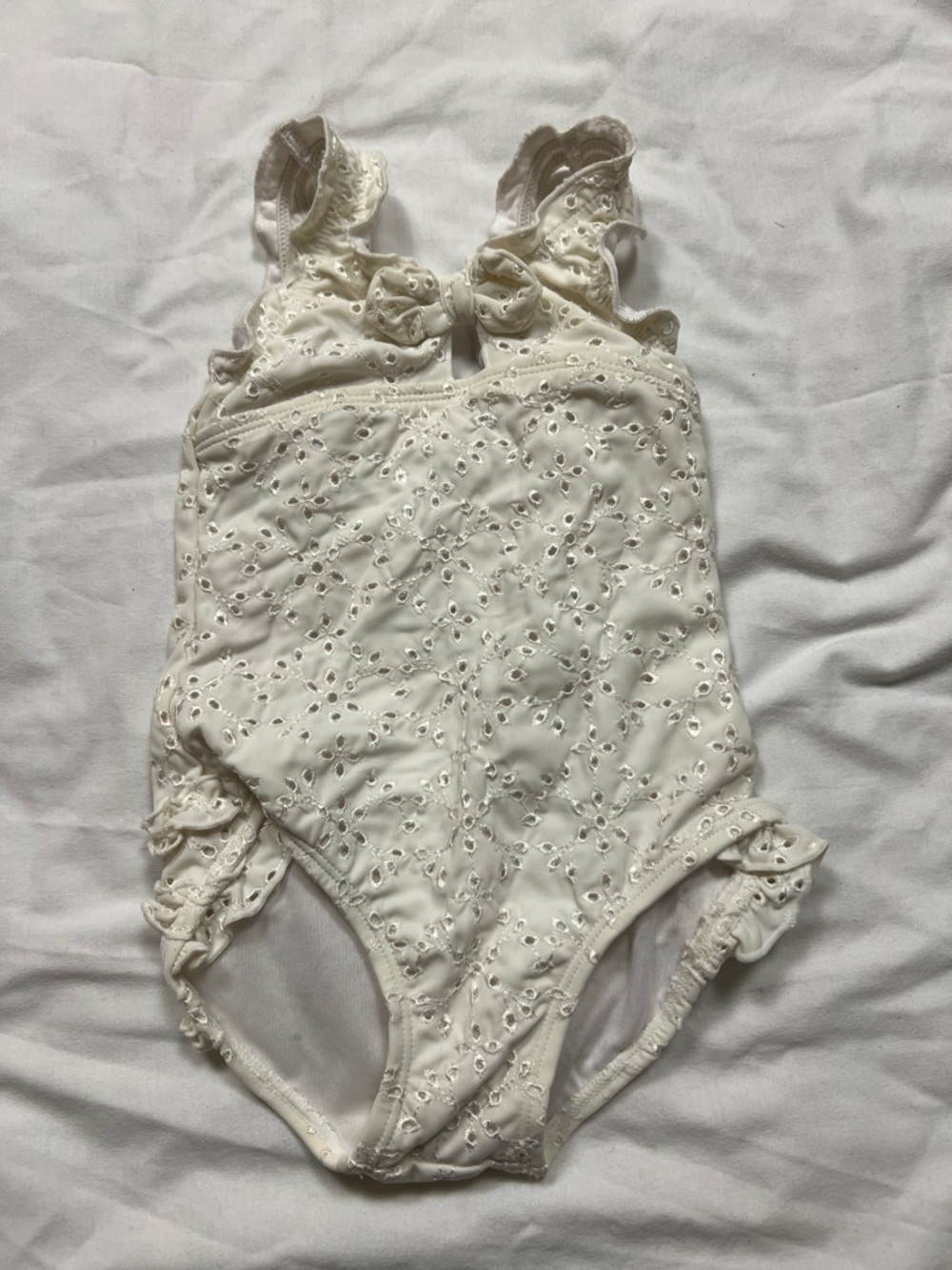 Janie and Jack Cream Eyelet One-Piece Swimsuit